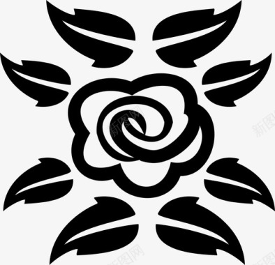 玫瑰花手绘图标图标