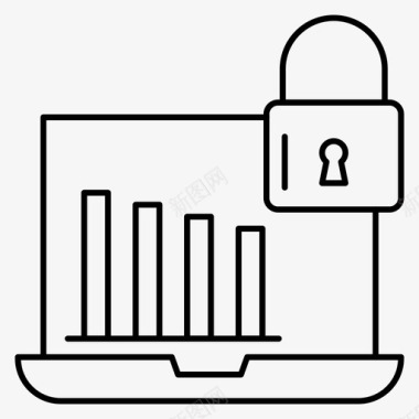 戴尔笔记本锁图表笔记本图标图标