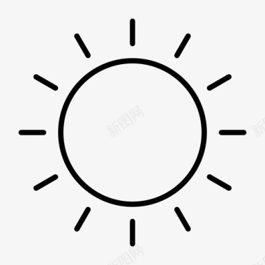 晴天标志太阳气象夏季图标图标