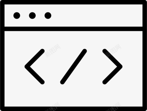 科技风png浏览器代码数字图标图标