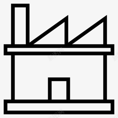 破旧建筑工厂装配线建筑图标图标