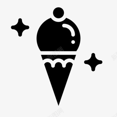 生日蛋糕甜冰淇淋冰淇淋蛋卷图标图标