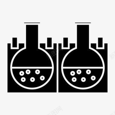 学校条幅素材化学烧瓶实验室图标图标