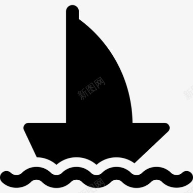 帆船航行运输海上和海滩图标图标