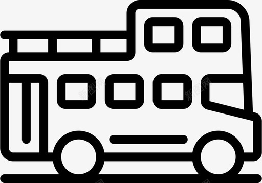 敞篷巴士旅行旅游图标图标