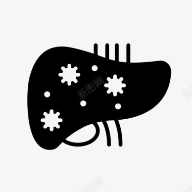 癌症绝症肝脏身体部分癌症图标图标