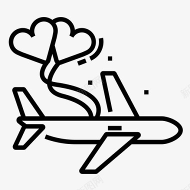 婚礼策划蜜月旅行飞机情侣图标图标