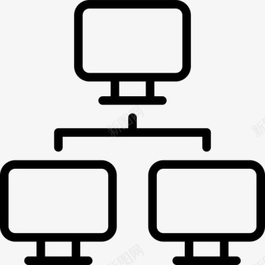 网络通信和媒体线性图标图标