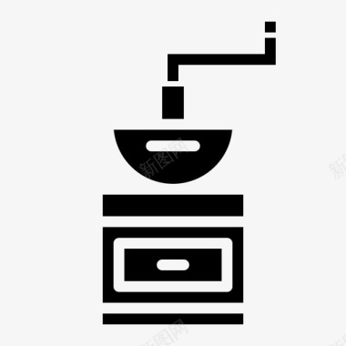 咖啡研磨机咖啡磨咖啡店固体图标图标
