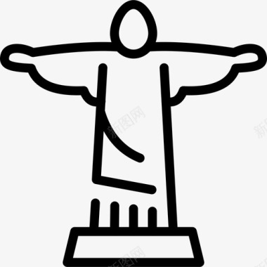 基督在里约巴西纪念碑图标图标
