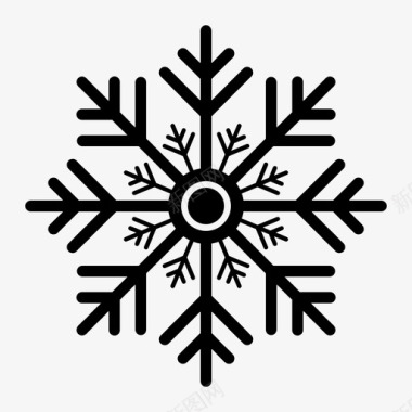 冬天的松树雪冷雪花图标图标