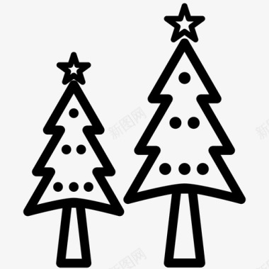 冷杉圣诞树冷杉树云杉图标图标