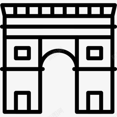 凯旋门法国纪念碑图标图标