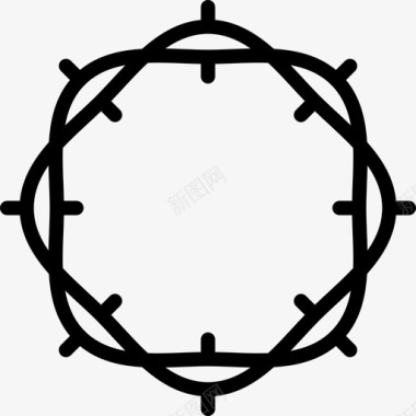 荆棘冠形状基督教图标图标