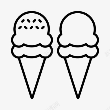旅游雪糕筒冰淇淋筒冰激凌图标图标