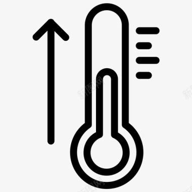 高温温度计上升图标图标