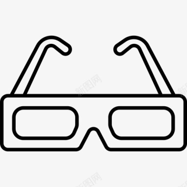 老式3D眼镜电影院图标图标