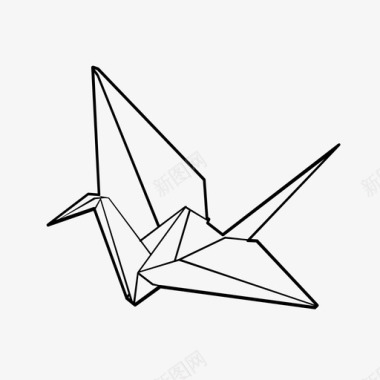 折纸鹤鸟图标图标