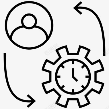 时间管理时间表商业管理夏普图标图标