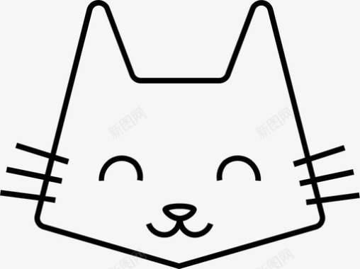 兴奋快乐的猫猫的脸兴奋图标图标