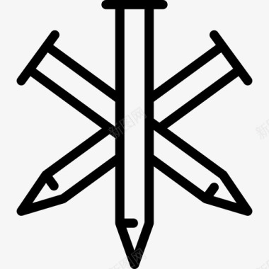十字钉子基督教图标图标