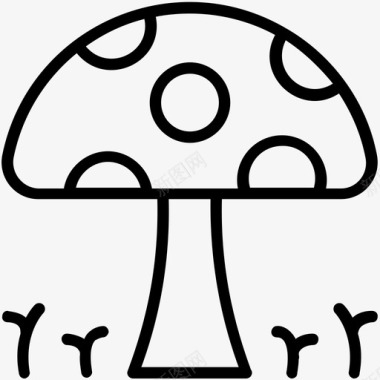 中国情人节蘑菇中国菜毒蕈图标图标