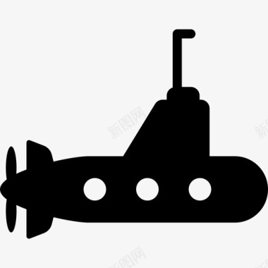 带螺旋桨运输海上和海滩的潜艇图标图标
