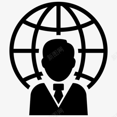 国际商务商人全球图标图标
