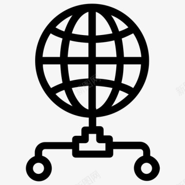 数据中心全球服务器全球数据中心全球服务器网络图标图标