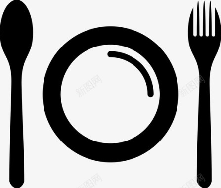 盘子叉子勺子图标图标