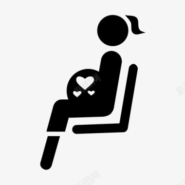 孕妇公共汽车优先座位图标图标