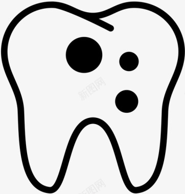 牙齿蛀牙有爱牙菌斑龋齿蛀牙图标图标