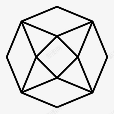 几何形多面体三维形状图标图标