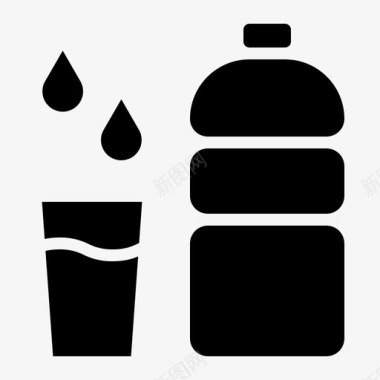 水瓶子杯子图标图标