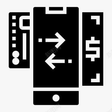 智能手机手机移动电话网上银行图标图标