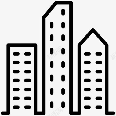 城市建筑高层建筑现代建筑图标图标