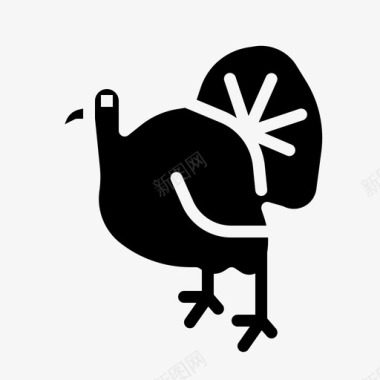 火鸡字母火鸡动物鸡肉图标图标