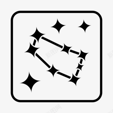 双子座星座太空物体图标图标