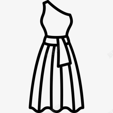 单肩连衣裙时尚漂亮的衣服图标图标