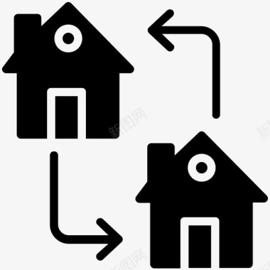 房屋置换房屋搬迁房屋转移图标图标