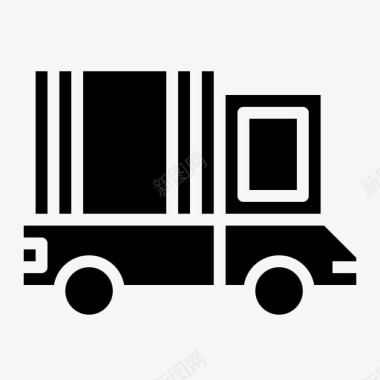 送货卡车卡车送货固体运输图标图标