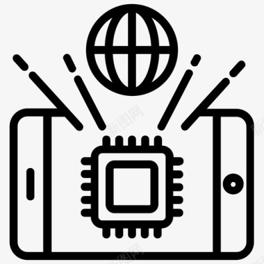 线矢量素材全息显示人工智能未来技术图标图标