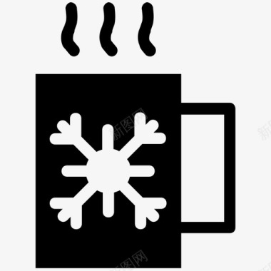 冬天的雪人圣诞杯咖啡热饮图标图标