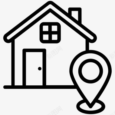 位置住宅位置位置保持架地图销图标图标