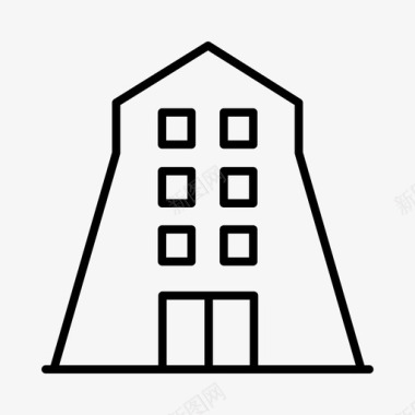 现代建筑公寓建筑图标图标