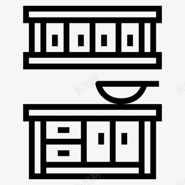 家具宣传海报厨房橱柜家具轮廓图标图标