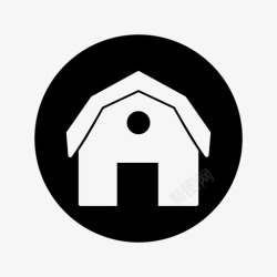 圆屋顶谷仓圆屋顶房子图标高清图片