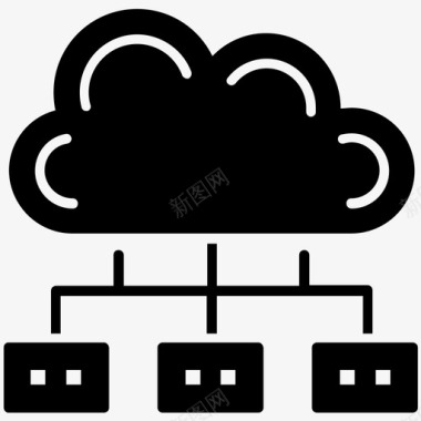 云闪付云网络云计算网络云托管服务器图标图标