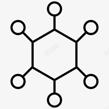 分子原子六边形图标图标