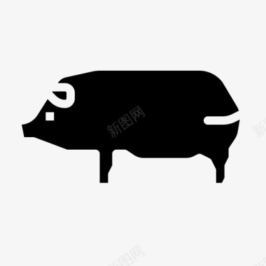 无淀粉火腿猪动物食品图标图标
